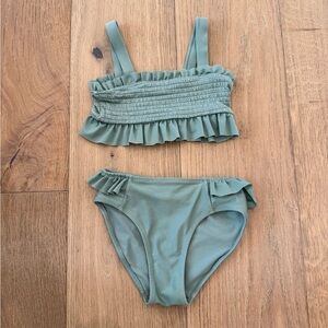 H&M girls green bikini Set 5T-6